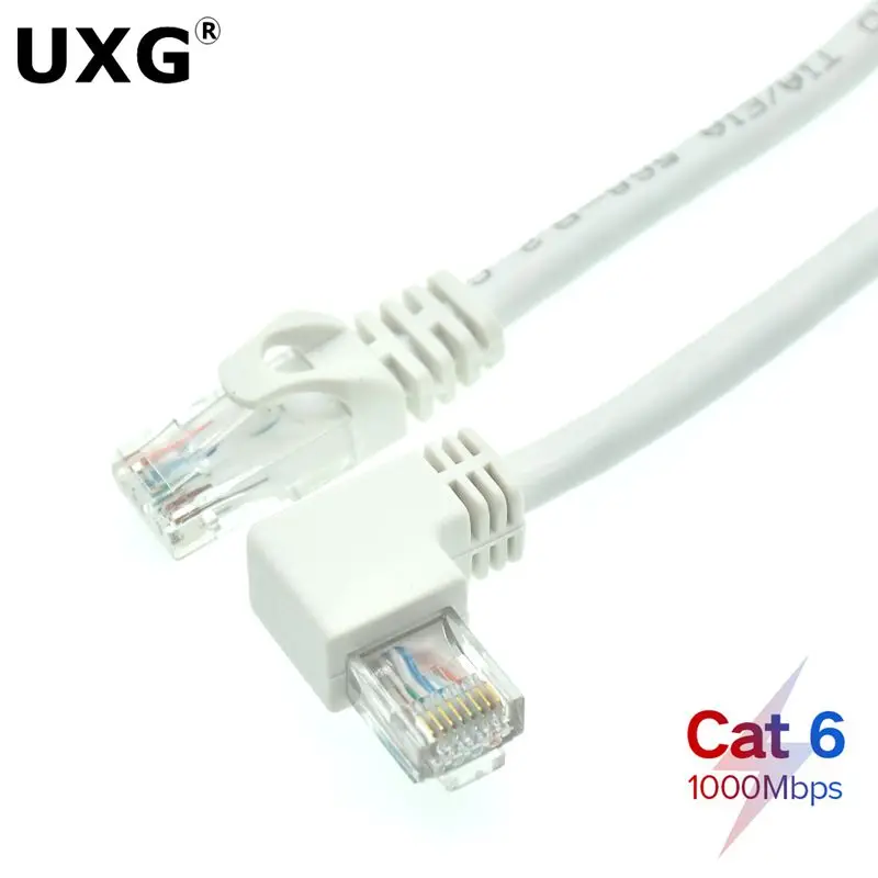 

Cat 6e RJ45 cable CAT6 8pin UTP Side Angled L Shape RJ45 Patch Cord Shape Ethernet Cable 6e Lan Short Cable Gigabit CAT6 Elbow