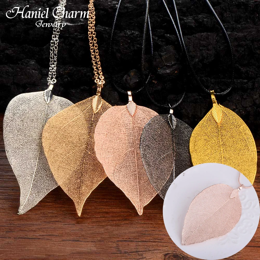 Hot Fashion Jewelry Maxi Necklace Chain Real Leaf Charm Design Pendant Necklaces & Pendants Women collier femme Gifts 2021
Hot Fashion Jewelry Maxi Necklace Chain Real Leaf Charm Design Pendant Necklaces & Pendants Women collier femme Gifts 2021