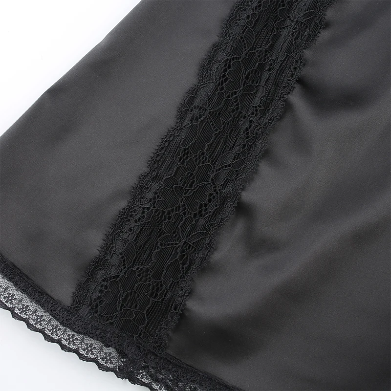 Summer Women V Neck Satin Strap Sexy Black Dress Lace Patchwork Backless Dress Mini Side Split Ladies Dresses Fashion 
Summer Women V Neck Satin Strap Sexy Black Dress Lace Patchwork Backless Dress Mini Side Split Ladies Dresses Fashion