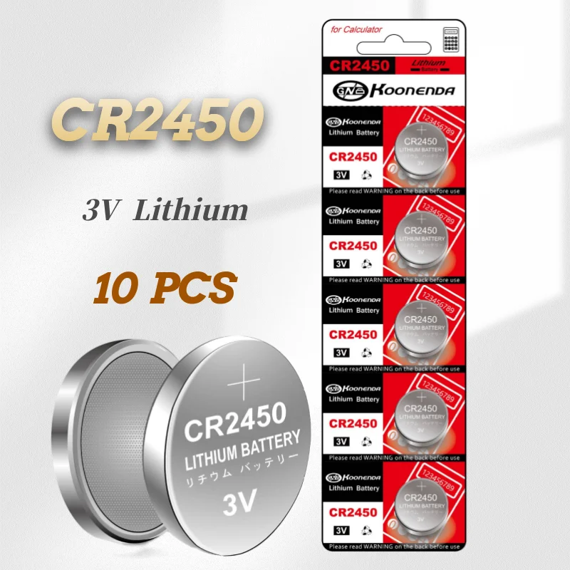 

2021-New 10PCS CR2450 3V Alkaline Button Battery Car Remote Control Key Electronic Watch Batteries