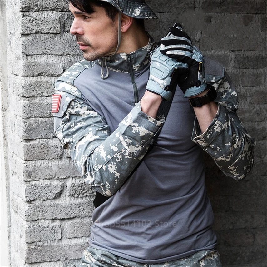 Tactical Adult Military Uniforms Outdoor Combat Shirt Men Army Airsoft Multicam Camouflage ACU Paintball Training Cargo Clothing
Tactical Adult Military Uniforms Outdoor Combat Shirt Men Army Airsoft Multicam Camouflage ACU Paintball Training Cargo Clothing