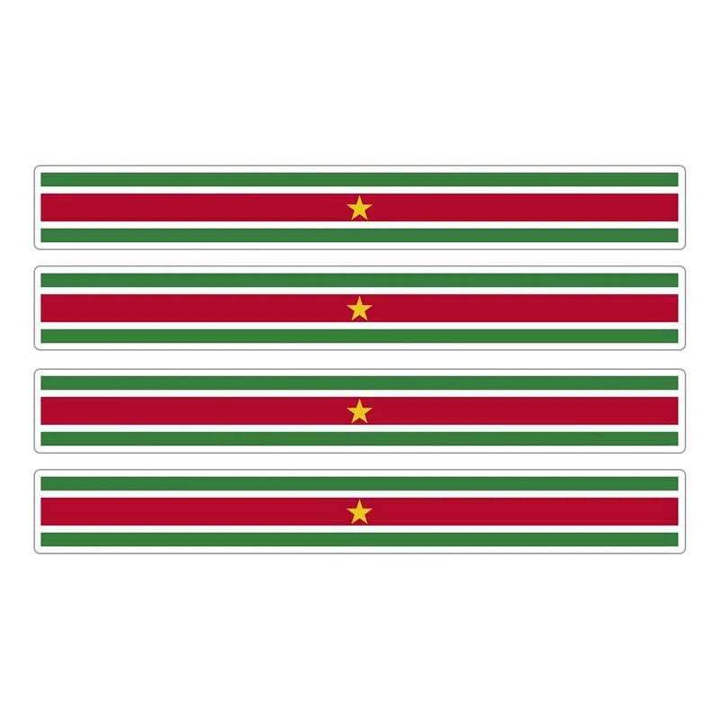 Hot 4pcs Patriotic Stickers Flag Stripes Vinyl PVC 13cm X 1.7cm Car Motorcycle Reflective Tuning Suriname Car Sticker
Hot 4pcs Patriotic Stickers Flag Stripes Vinyl PVC 13cm X 1.7cm Car Motorcycle Reflective Tuning Suriname Car Sticker