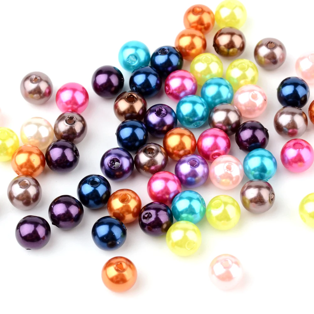Бусины из акрилового жемчуга 8 мм отверстие: 2 мм|pearl beads|acrylic pearl beadsbeads pink |