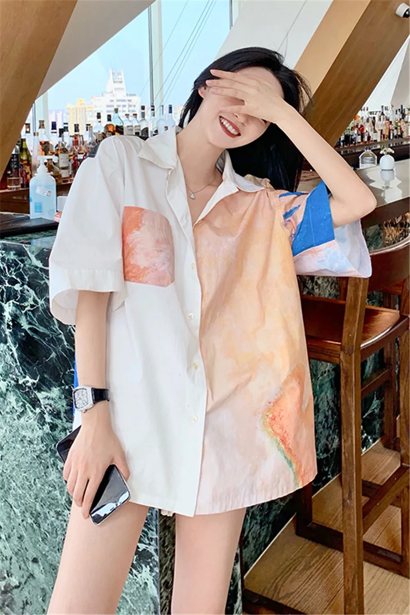 Print Short Sleeve Buttons Blouses Woman Fashion Tunics Chemise Vetement Femme 2021 Blusas DM001
Print Short Sleeve Buttons Blouses Woman Fashion Tunics Chemise Vetement Femme 2021 Blusas DM001