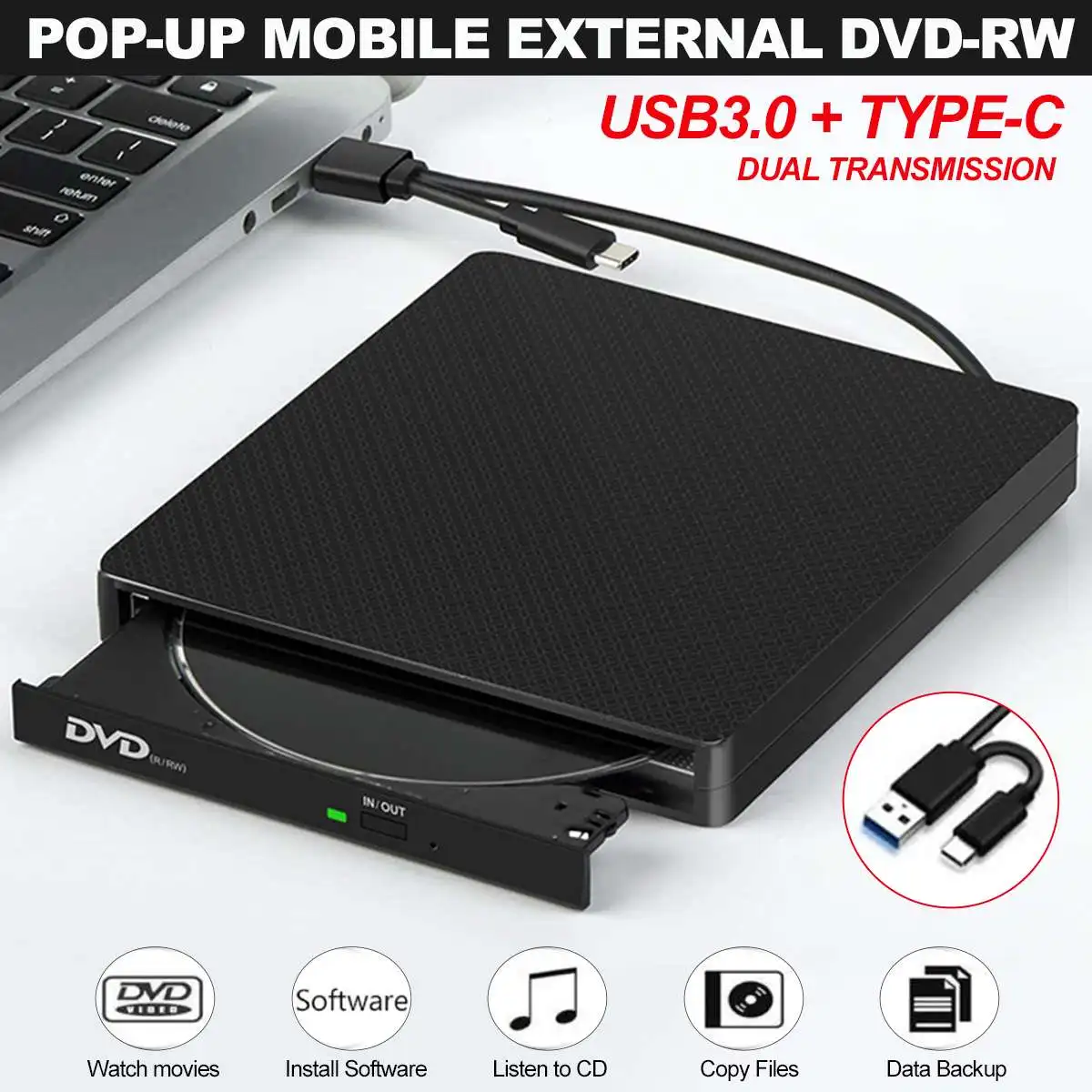 Новый DVD-накопитель, компактный накопитель, высокоскоростной диктофон для чтения и записи, внешний накопитель, записывающее устройство USB 3,0...
Новый DVD-накопитель, компактный накопитель, высокоскоростной диктофон для чтения и записи, внешний накопитель, записывающее устройство USB 3,0...