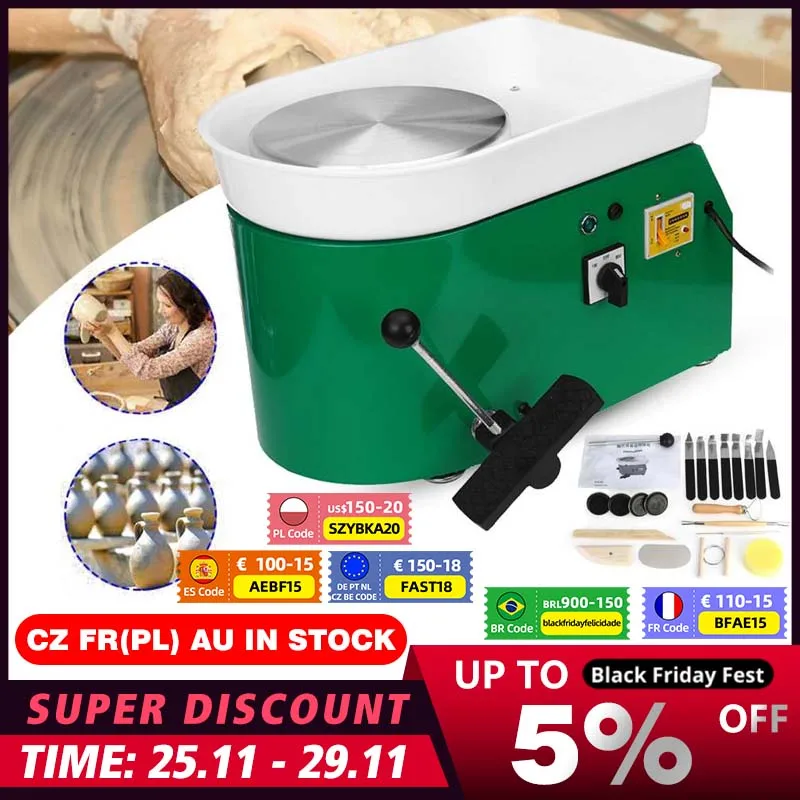 220V DIY 600W Electric Pottery Wheel Ceramic Machine Foot Pedal Clay Pottery Forming Ceramic Works Art Work Mould Pottery tools
220V DIY 600W Electric Pottery Wheel Ceramic Machine Foot Pedal Clay Pottery Forming Ceramic Works Art Work Mould Pottery tools
