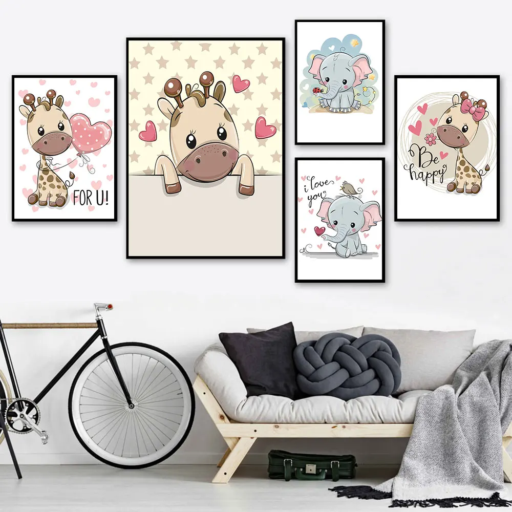 Cute Elephant and Hippopotamus Baby Canvas Painting Cartoon Animal Style Print Decor for Home for Kid's Room
Cute Elephant and Hippopotamus Baby Canvas Painting Cartoon Animal Style Print Decor for Home for Kid's Room