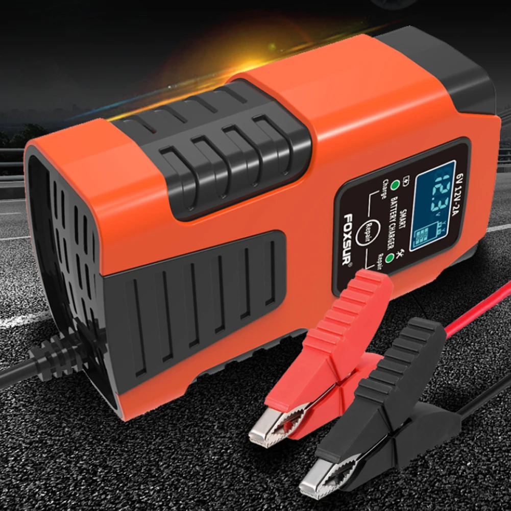 2A Fully Automatic Smart Charger Car Motorcycle 6V 12V Lead Acid Battery Charger Battery Maintainer 3-Stage Battery Desulfator
2A Fully Automatic Smart Charger Car Motorcycle 6V 12V Lead Acid Battery Charger Battery Maintainer 3-Stage Battery Desulfator