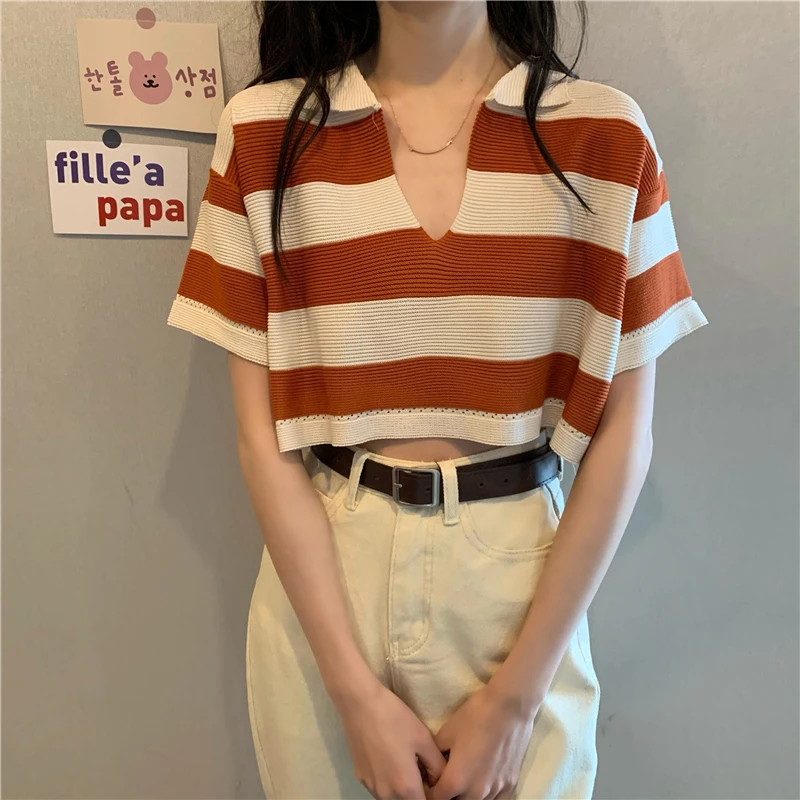Chic Elegant V-neck Short Top Women's Summer Design Sense Niche Age-Reducing Matching High-Waisted Trousers Striped Short Sleeve
Chic Elegant V-neck Short Top Women's Summer Design Sense Niche Age-Reducing Matching High-Waisted Trousers Striped Short Sleeve