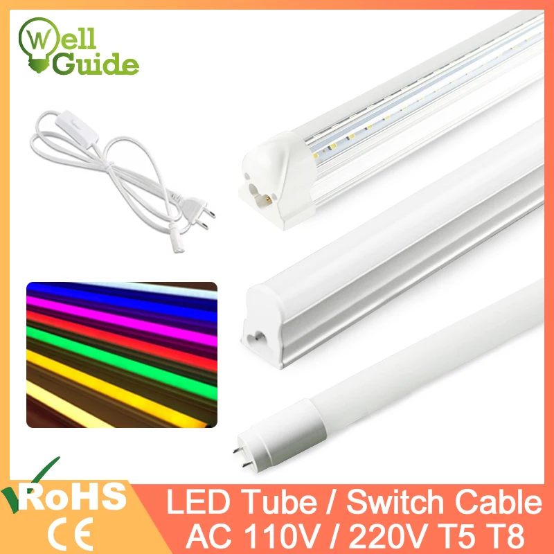 

Led Tube T5 T8 LED Integrated Tube LED Light 2835 SMD 6W 9W 20W AC110V 220V 300mm 600mm 1FT 2FT LED Fluorescent Lamp Ampoule