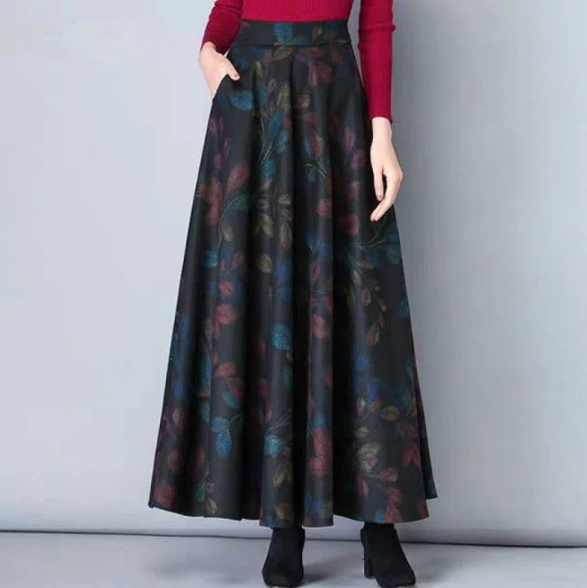 Autumn Winter Print Women's 2021 New High Waist Medium Length A-line Large Swing Shows Thin Long Skirt Leaf Flower
Autumn Winter Print Women's 2021 New High Waist Medium Length A-line Large Swing Shows Thin Long Skirt Leaf Flower