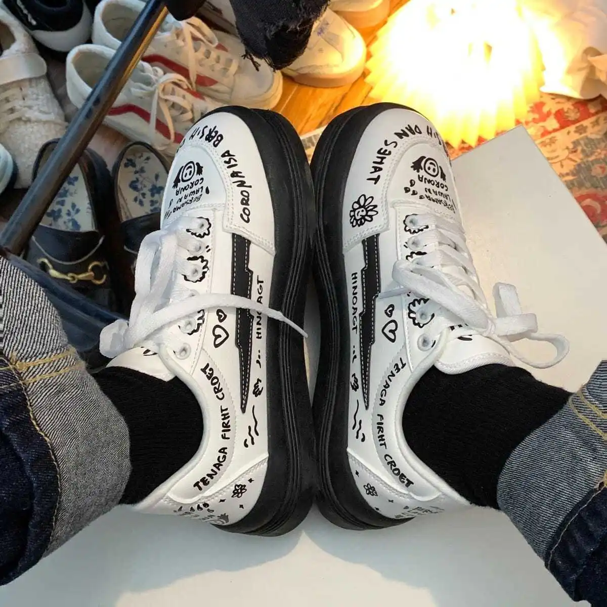 Sneakers Women's Sports Shoes Platform Kawaii Graffiti Casual Summer Vintage College Student Vulcanize Spring 2021
Sneakers Women's Sports Shoes Platform Kawaii Graffiti Casual Summer Vintage College Student Vulcanize Spring 2021