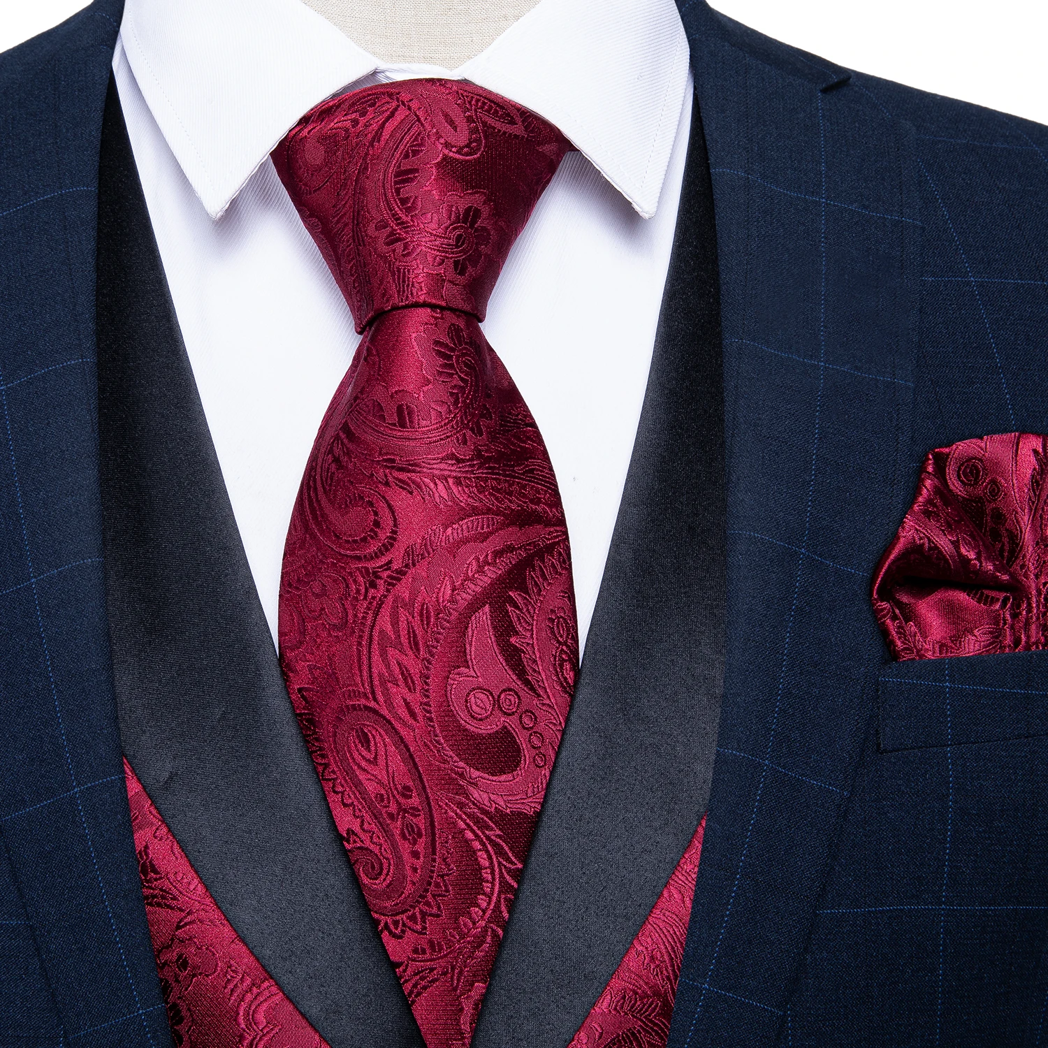 Mens Suit Vest Tie Set Red Silk Bussiness Wedding Party Dress Vest Necktie Hankerchief Cufflinks Set Homme Casual Sleevess Jack
Mens Suit Vest Tie Set Red Silk Bussiness Wedding Party Dress Vest Necktie Hankerchief Cufflinks Set Homme Casual Sleevess Jack
