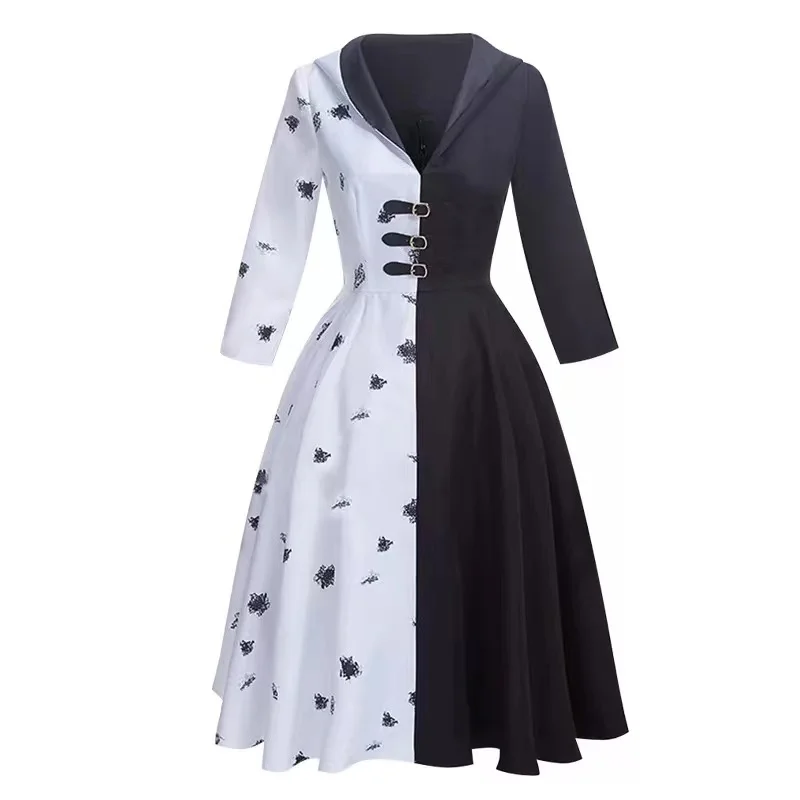 Одежда для мамы и дочки Хэллоуин Аниме Cruella De vil Косплей Костюм Платье с V-образным вырезом и искусственными перчатками
Одежда для мамы и дочки Хэллоуин Аниме Cruella De vil Косплей Костюм Платье с V-образным вырезом и искусственными перчатками