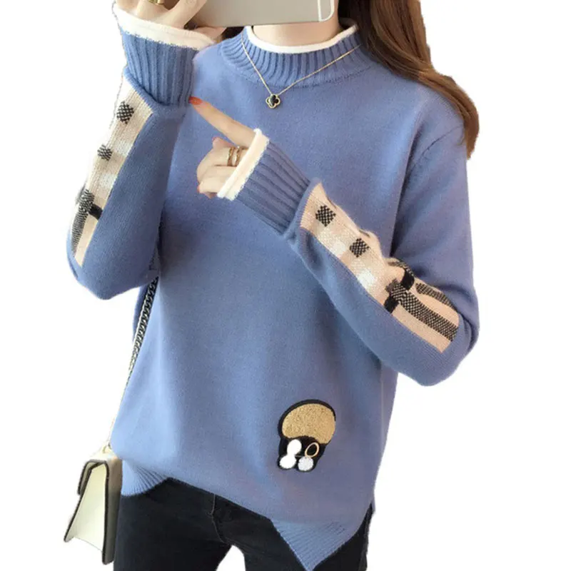 New Autumn Winter Women Sweater Fashion Patchwork Color Ladies Long Sleeves Tops Loose Female Knitted O-Neck Pullover
New Autumn Winter Women Sweater Fashion Patchwork Color Ladies Long Sleeves Tops Loose Female Knitted O-Neck Pullover