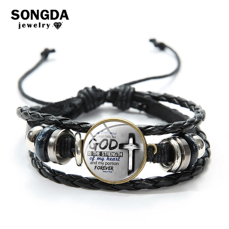 SONGDA God Is The Strength Of My Heart Bible Verse Psalm Circle Men Charm Bracelets Christian Jesus Cross Badges Wrist Jewelry
SONGDA God Is The Strength Of My Heart Bible Verse Psalm Circle Men Charm Bracelets Christian Jesus Cross Badges Wrist Jewelry