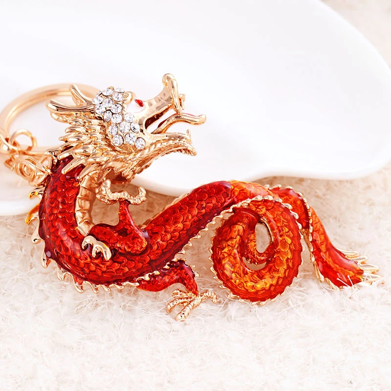 Enamel Chinese Zodiac Dragon Keychain Novelty Rhinestone Animal Key Ring Key Chain Women Men Bag Charm Accessories Gift
Enamel Chinese Zodiac Dragon Keychain Novelty Rhinestone Animal Key Ring Key Chain Women Men Bag Charm Accessories Gift