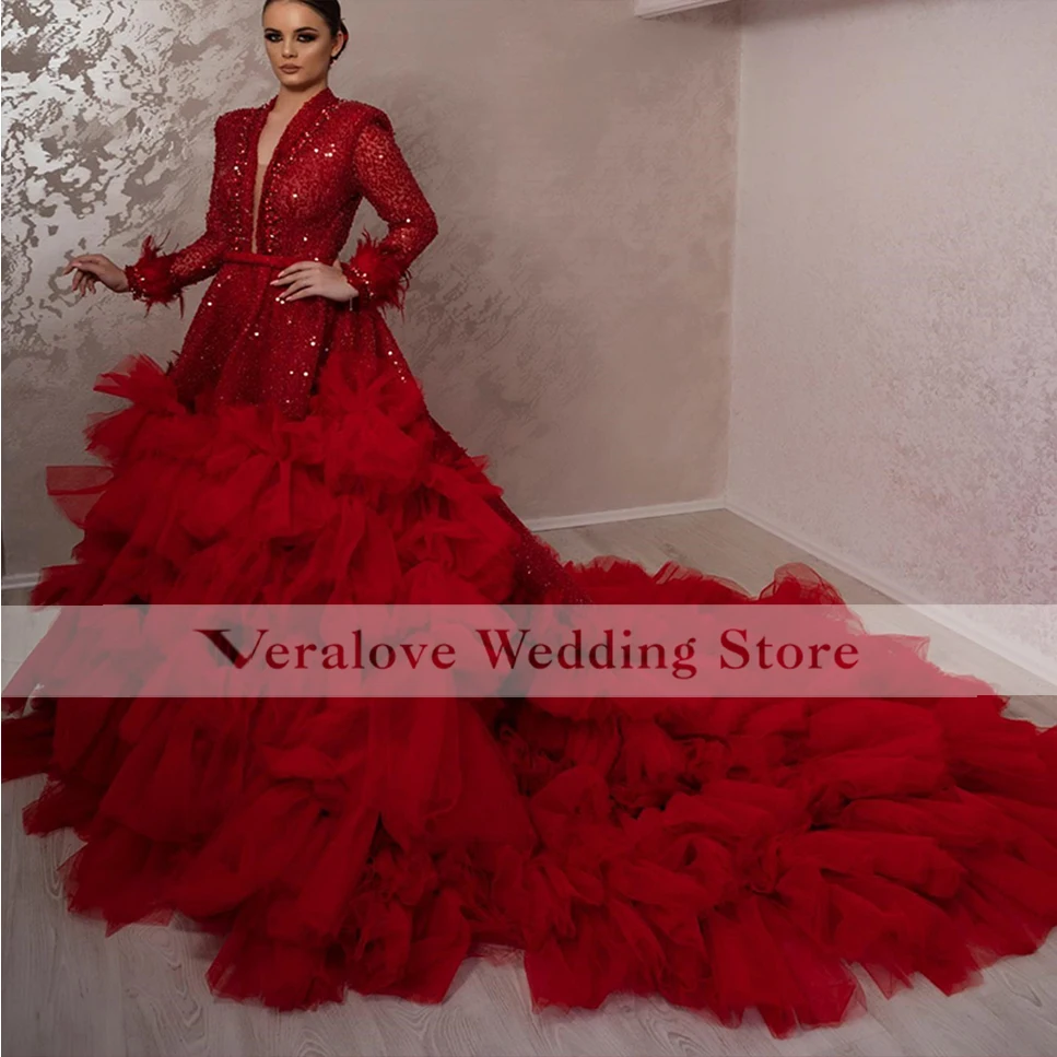 robe de soirée femme Long Sleeves Mermaid Prom Dress 2020 V Neck Sequins Ruffles Tulle Dresses gala Celebrity Gowns
robe de soirée femme Long Sleeves Mermaid Prom Dress 2020 V Neck Sequins Ruffles Tulle Dresses gala Celebrity Gowns