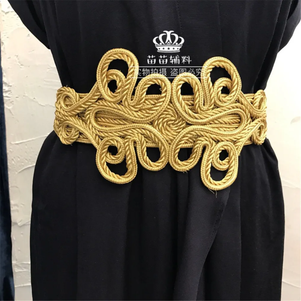 1 piece Handmade lace hand-woven ribbon golden belt, military uniforms, dresses, dance clothes, decorative buckles, BELT004
1 piece Handmade lace hand-woven ribbon golden belt, military uniforms, dresses, dance clothes, decorative buckles, BELT004