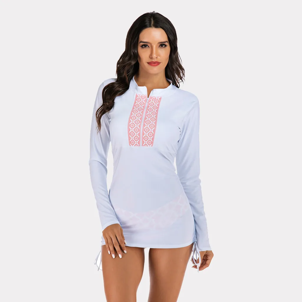 2020 Women Long Sleeve Print High Waisted Bikini Set Solid Padded Swimsuit High Neck Summer Swimwear Sport Buiquini Maillot
2020 Women Long Sleeve Print High Waisted Bikini Set Solid Padded Swimsuit High Neck Summer Swimwear Sport Buiquini Maillot