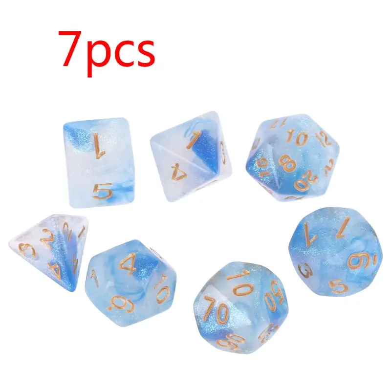 7pcs D20 Polyhedral Dice Glitter Double Colors 20 Sided Dices Table Board Game for Bar Pub Club Party
7pcs D20 Polyhedral Dice Glitter Double Colors 20 Sided Dices Table Board Game for Bar Pub Club Party