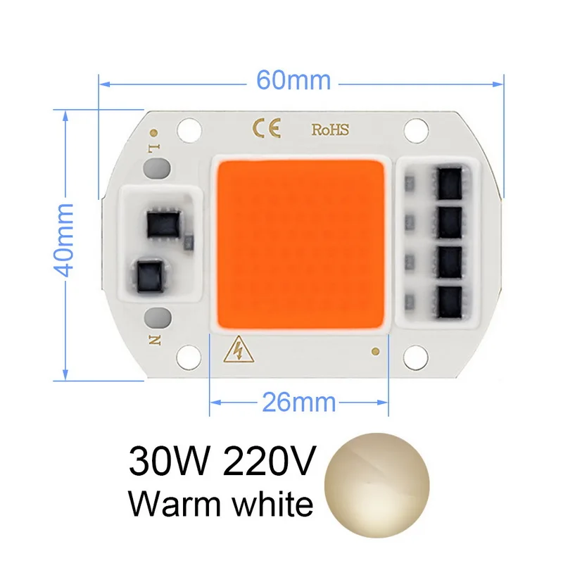 Positive white warm white full spectrum 220V LED integrated COB lamp beads 20W30W50W220V driver-free plant growth lamp
Positive white warm white full spectrum 220V LED integrated COB lamp beads 20W30W50W220V driver-free plant growth lamp