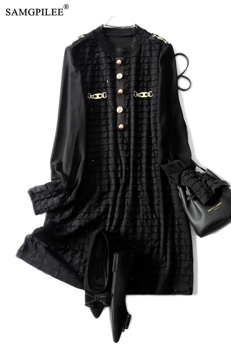 Winter Dresses Women 2021 New Retro Luxury O Neck Straight Fashion Elegantes Plus Size Full Sleeve Black Woman Dress Autumn 4XL
Winter Dresses Women 2021 New Retro Luxury O Neck Straight Fashion Elegantes Plus Size Full Sleeve Black Woman Dress Autumn 4XL