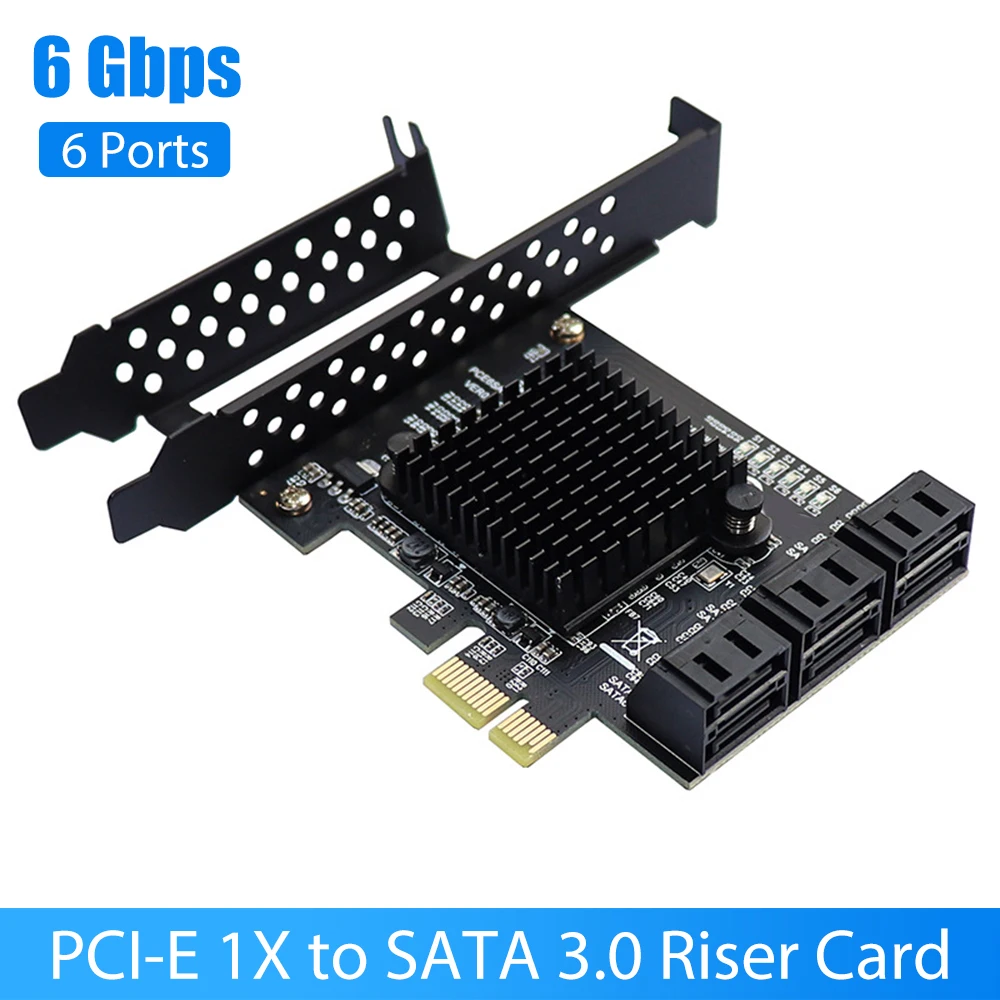 PCI-E 1X карта расширения SATA 3,0, 6 портов, карта контроллера жесткого диска IPFS, 6 Гбит/с, адаптер для настольного ПК
PCI-E 1X карта расширения SATA 3,0, 6 портов, карта контроллера жесткого диска IPFS, 6 Гбит/с, адаптер для настольного ПК