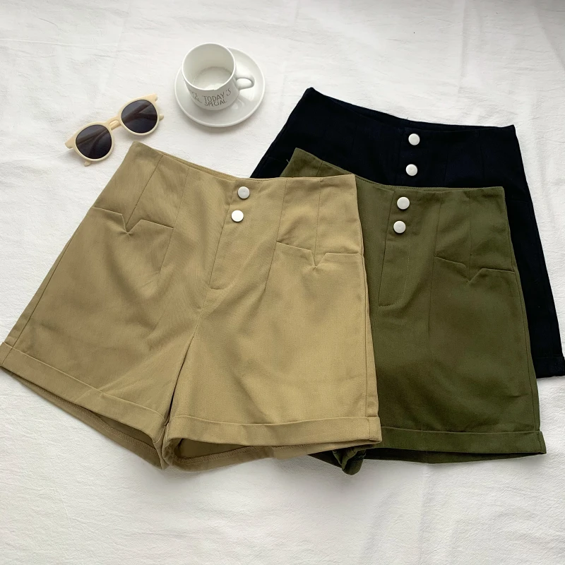 Unua amo Summer Casual Crimping Shorts Women Korean Style Fashion Wild Solid Color High Waist Wide Leg Shorts Female
Unua amo Summer Casual Crimping Shorts Women Korean Style Fashion Wild Solid Color High Waist Wide Leg Shorts Female
