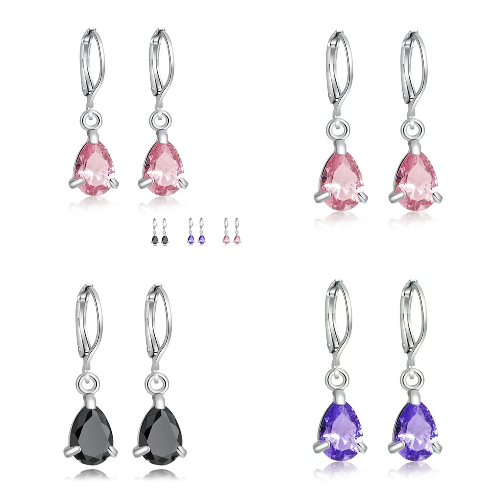 Exquisite Silver Color Classical Pink Black Purple Crystal Drop Earrings for Women Anniversary Engagement Party Gifts Jewelry
Exquisite Silver Color Classical Pink Black Purple Crystal Drop Earrings for Women Anniversary Engagement Party Gifts Jewelry