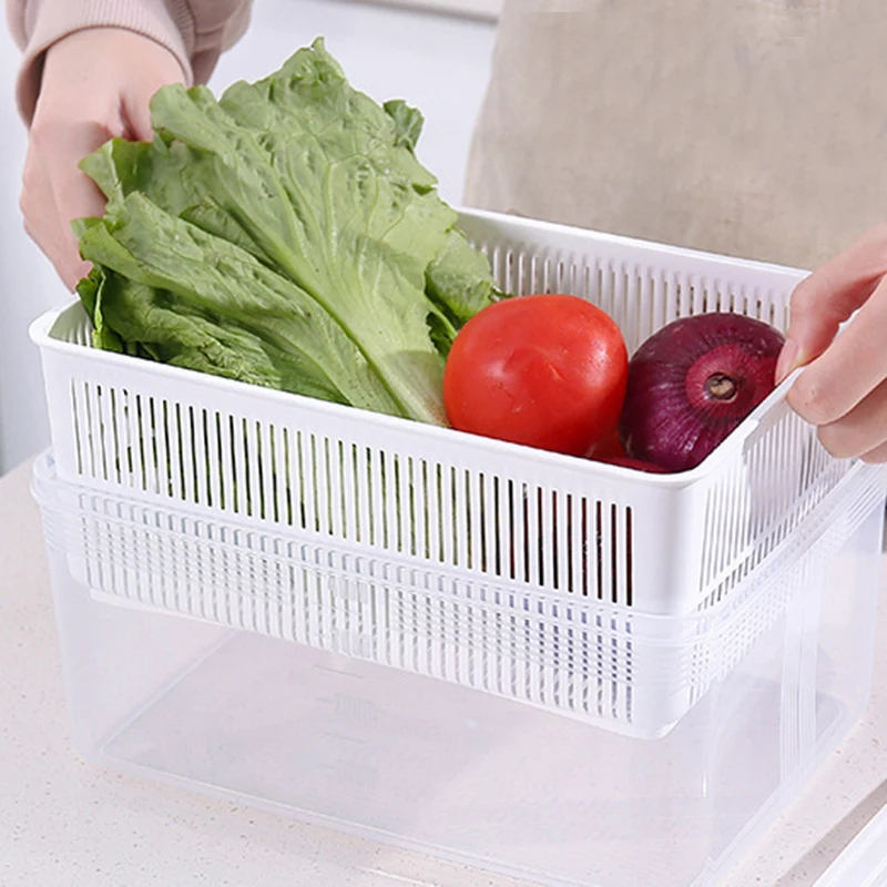 AFBC 3Pcs Rectangular Plastic Double Tier Storage Box Household Refrigerator Fruit Vegetable Sealed Crisper Drain Storage Boxes
AFBC 3Pcs Rectangular Plastic Double Tier Storage Box Household Refrigerator Fruit Vegetable Sealed Crisper Drain Storage Boxes