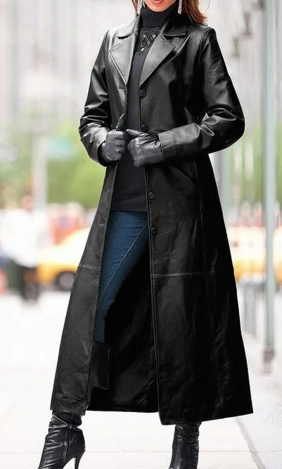 Single women's leather coat long coat Slim Skinny big leather windbreaker
Single women's leather coat long coat Slim Skinny big leather windbreaker