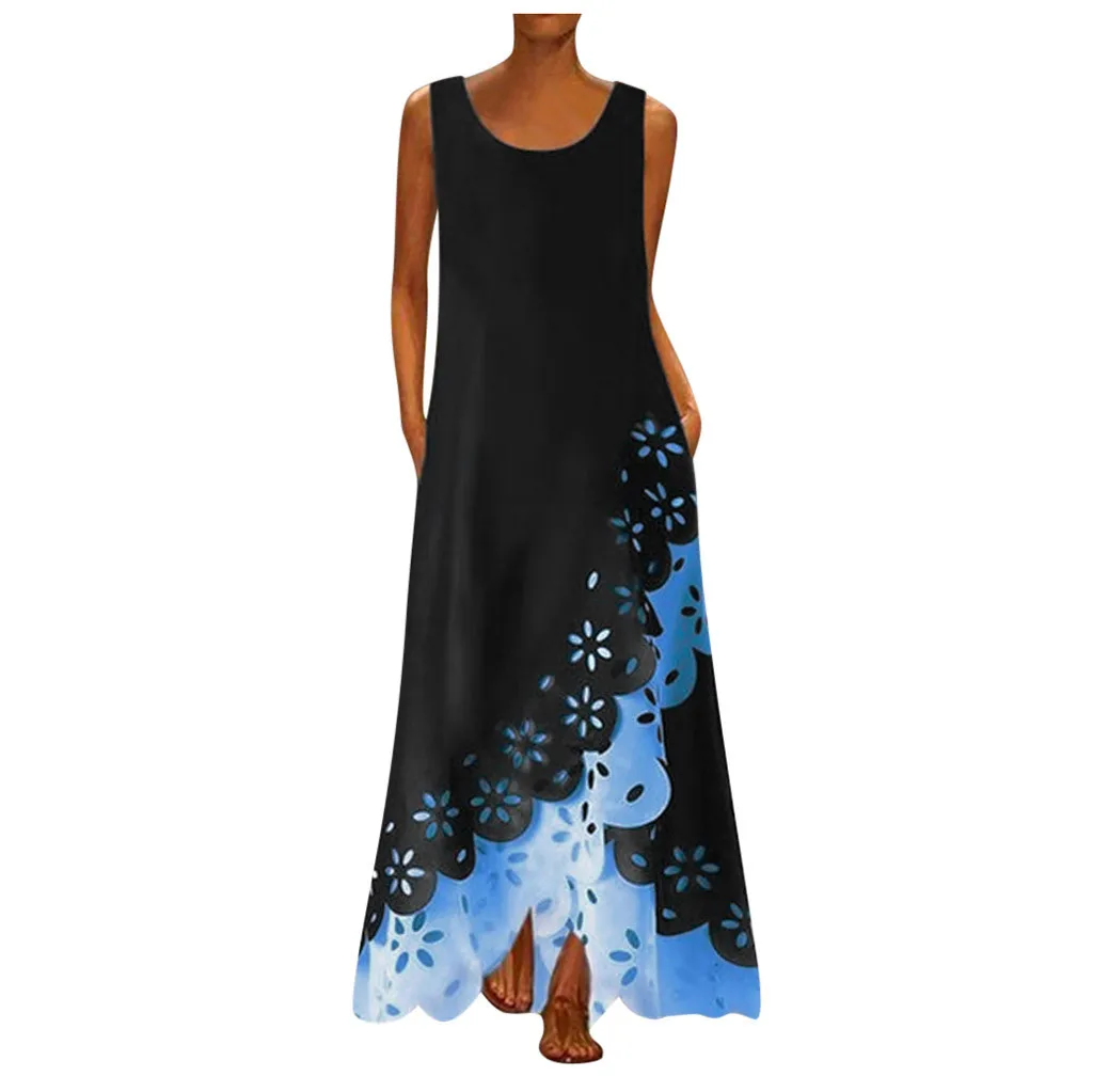 Women Fashion Sleeveless Print Round Neck Long Maxi Dress Beach Shirt Dress Elegant Clothes Woman Ceremony Evening Summer Z0407
Women Fashion Sleeveless Print Round Neck Long Maxi Dress Beach Shirt Dress Elegant Clothes Woman Ceremony Evening Summer Z0407