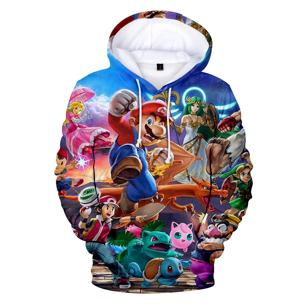 Kpop 3D Super Smash Bros. Толстовка с капюшоном и принтом свитшот длинным рукавом