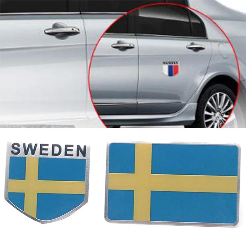 

Эмблема с логотипом шведского флага, 1 шт., значок из сплава, декоративные наклейки для автомобиля, мотоцикла, кузова автомобиля, окна, бампер...