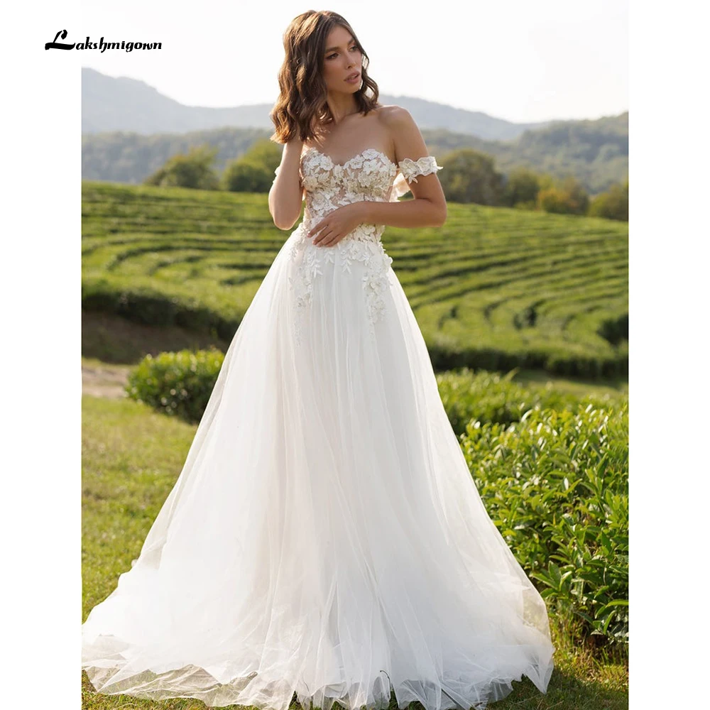 Sweetheart Neck Off Shouler Lace 3D Flowers Romantic Wedding Dresses 2021 Backless vestido de novia sin espalda Lakshmigown
Sweetheart Neck Off Shouler Lace 3D Flowers Romantic Wedding Dresses 2021 Backless vestido de novia sin espalda Lakshmigown