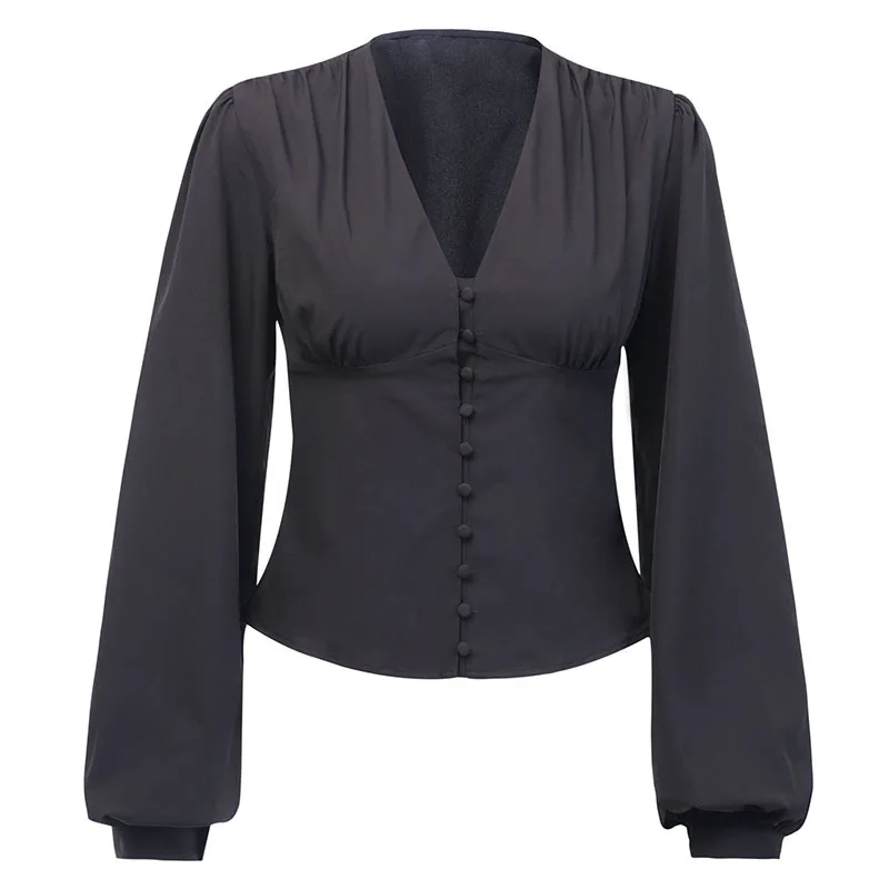 Blouses Woman 2021 Sexy Deep V-Neck Black Button Lantern Long Sleeve Slim Fashion Autumn New Elegant Lady Office Shirt Top
Blouses Woman 2021 Sexy Deep V-Neck Black Button Lantern Long Sleeve Slim Fashion Autumn New Elegant Lady Office Shirt Top