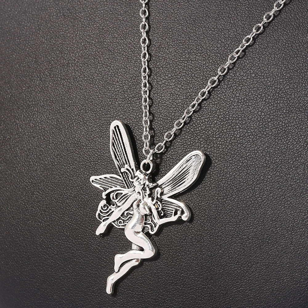 Vintage Fashion Statement Angel Fairy Pendant Necklace For Women Cross Chain Choker Jewelry Punk Goth Gothic Wicca Accessories
Vintage Fashion Statement Angel Fairy Pendant Necklace For Women Cross Chain Choker Jewelry Punk Goth Gothic Wicca Accessories