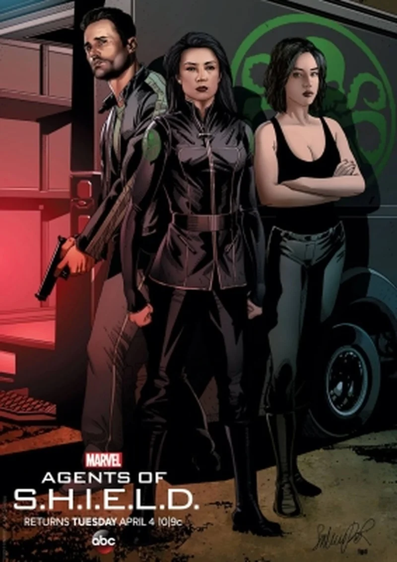 Marvel классический американский ТВ сериал Холст Живопись стены Искусство Агенты S.