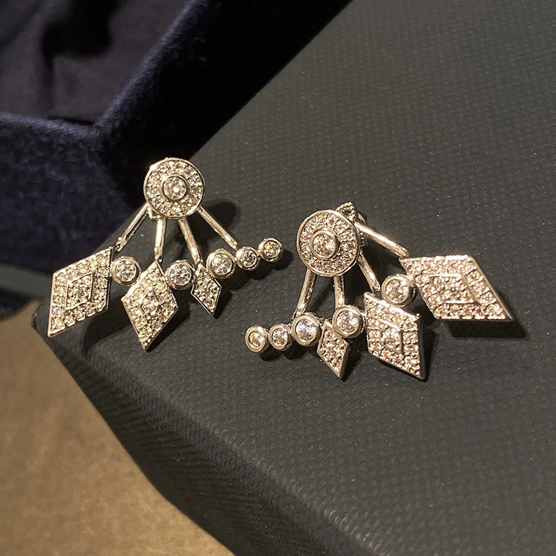 Rhombus-Shaped Leaves and Branches Hanging Earrings With Zircon Full of Diamonds, Crystal 925 Silver Needles,OL Style
Rhombus-Shaped Leaves and Branches Hanging Earrings With Zircon Full of Diamonds, Crystal 925 Silver Needles,OL Style