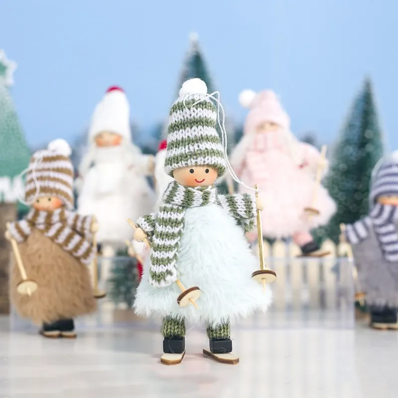 Рождественский кулон Ангел плюшевая кукла девочка Лыжная Рождественское
