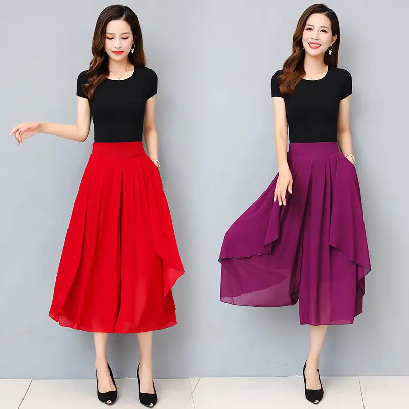 Women 2021 Summer New Fashion Solid Color Chiffon Pants Female Loose Wide-leg Pants Ladies High Waist Thin Casual Trousers E63
Women 2021 Summer New Fashion Solid Color Chiffon Pants Female Loose Wide-leg Pants Ladies High Waist Thin Casual Trousers E63