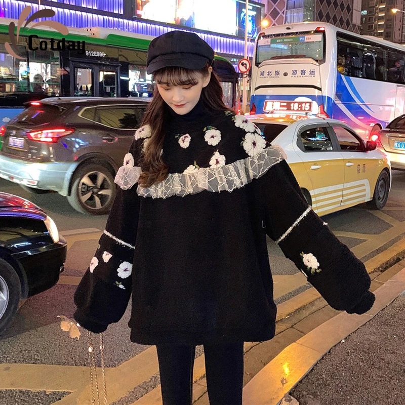 Утепленное черное пальто Cotday с круглым вырезом и цветочным принтом, новинка осень-зима 2020, модный элегантный Свободный пуловер в Корейском ...
Утепленное черное пальто Cotday с круглым вырезом и цветочным принтом, новинка осень-зима 2020, модный элегантный Свободный пуловер в Корейском ...
