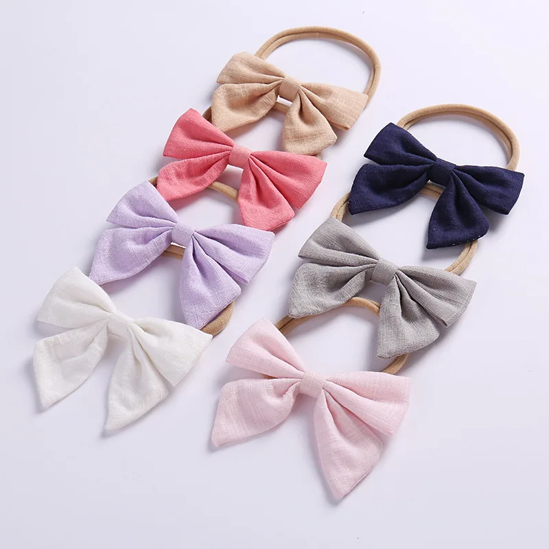 

Baby Headband Bows Headbands For Girls Cotton Hair Accessories Bandeau Cheveux Infant Traceless Hairband Newborn Elastic Ties