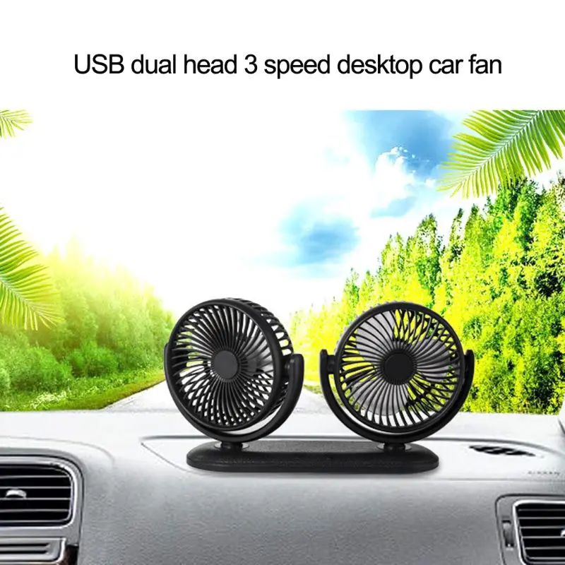 USB 5V 2A Fan 360° Rotatable Dual Head Car Fan Adjustable 3 Speeds Dashboard Desk Auto Fan for Vehicle SUV RV
USB 5V 2A Fan 360° Rotatable Dual Head Car Fan Adjustable 3 Speeds Dashboard Desk Auto Fan for Vehicle SUV RV