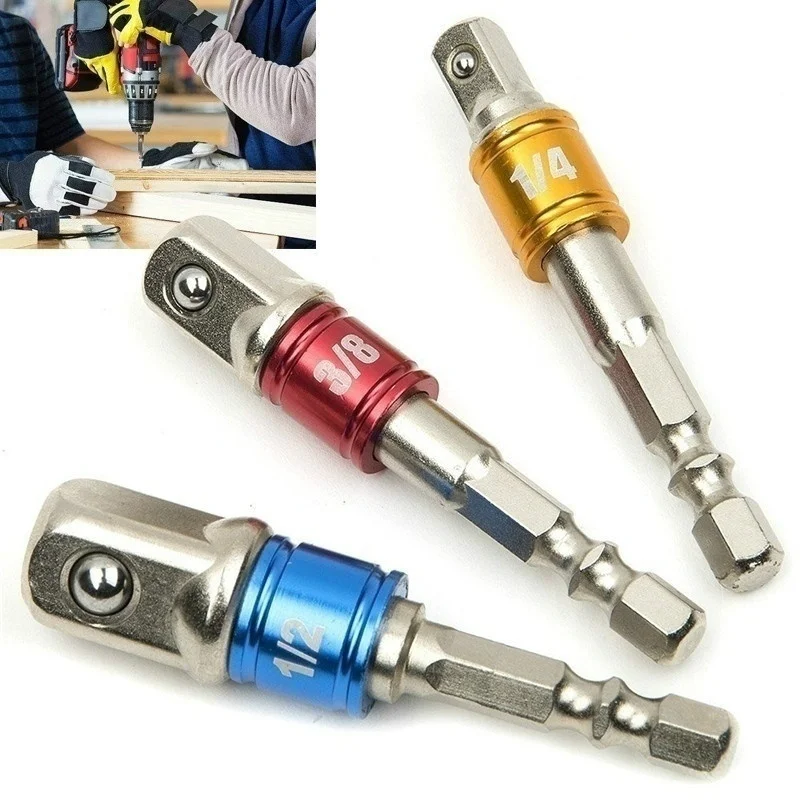 3 Pcs Wrench Socket Adapter Drill Bit Hex Shank 1/2 1/4 3/8 With Steel Balls Driver Drill Impact Socket Extension Bit Adapter
3 Pcs Wrench Socket Adapter Drill Bit Hex Shank 1/2 1/4 3/8 With Steel Balls Driver Drill Impact Socket Extension Bit Adapter