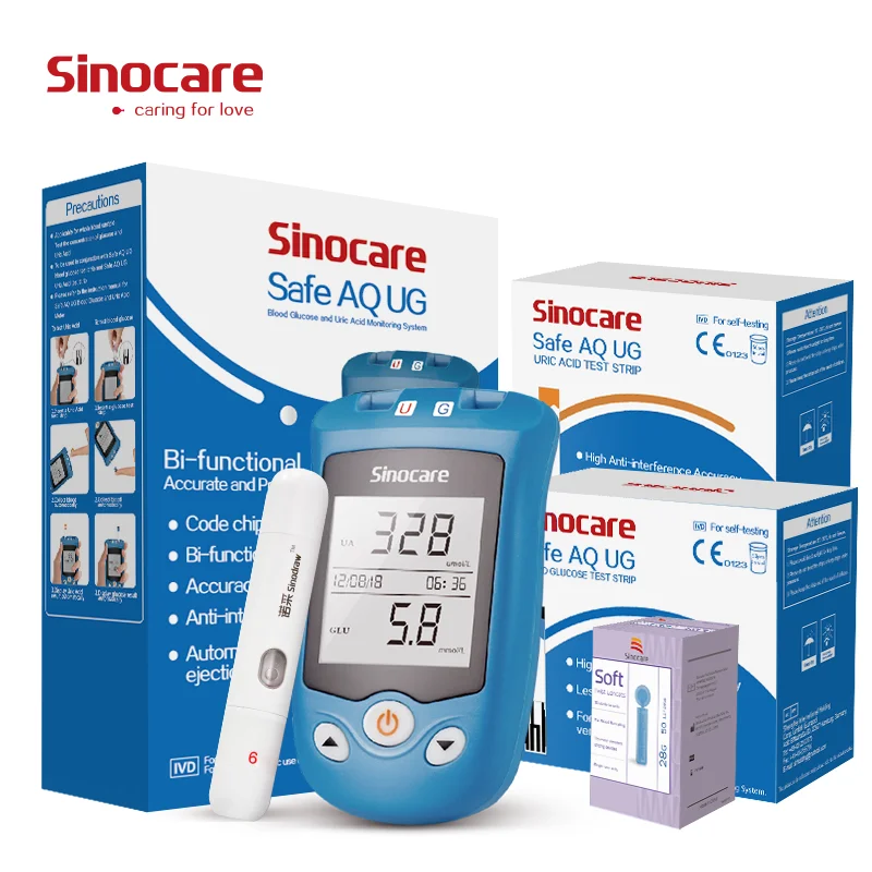 Sinocare 2in1 безопасная UG крови тест полоски для определения уровня глюкозы в мочевой