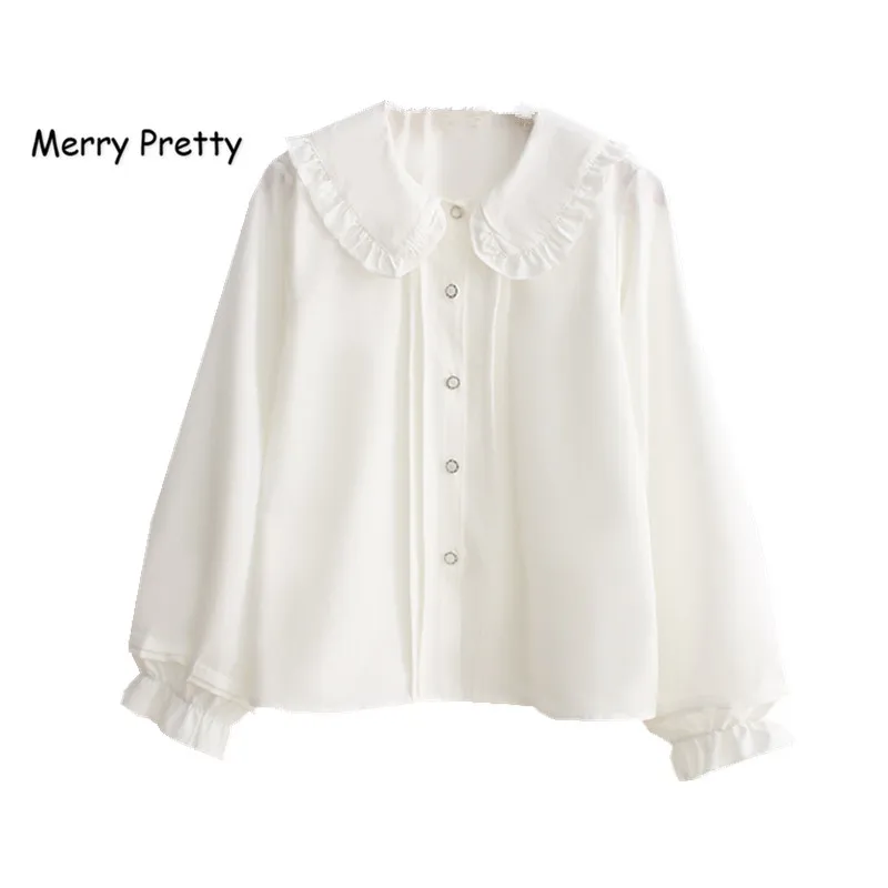 Merry Pretty white blouse women long sleeve cotton womens tops and blouses sweet Peter pan collar girl blusas mujer de moda 2021
Merry Pretty white blouse women long sleeve cotton womens tops and blouses sweet Peter pan collar girl blusas mujer de moda 2021
