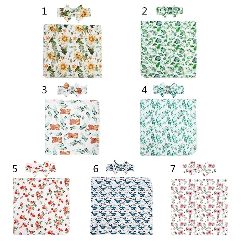 2 Pcs Baby Floral Printed Receiving Blanket Headband Set Sleepsack Swaddle Wrap Hair Band Headwrap Kit for Newborn 
2 Pcs Baby Floral Printed Receiving Blanket Headband Set Sleepsack Swaddle Wrap Hair Band Headwrap Kit for Newborn