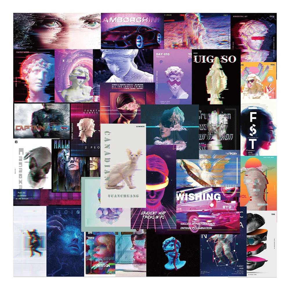 10/40pcs/pack Funny Glitch Vaporwave psychedelic Ins Style Graffiti Stickers Decal For Motorcycle Laptop Chair Computer Sticker
10/40pcs/pack Funny Glitch Vaporwave psychedelic Ins Style Graffiti Stickers Decal For Motorcycle Laptop Chair Computer Sticker